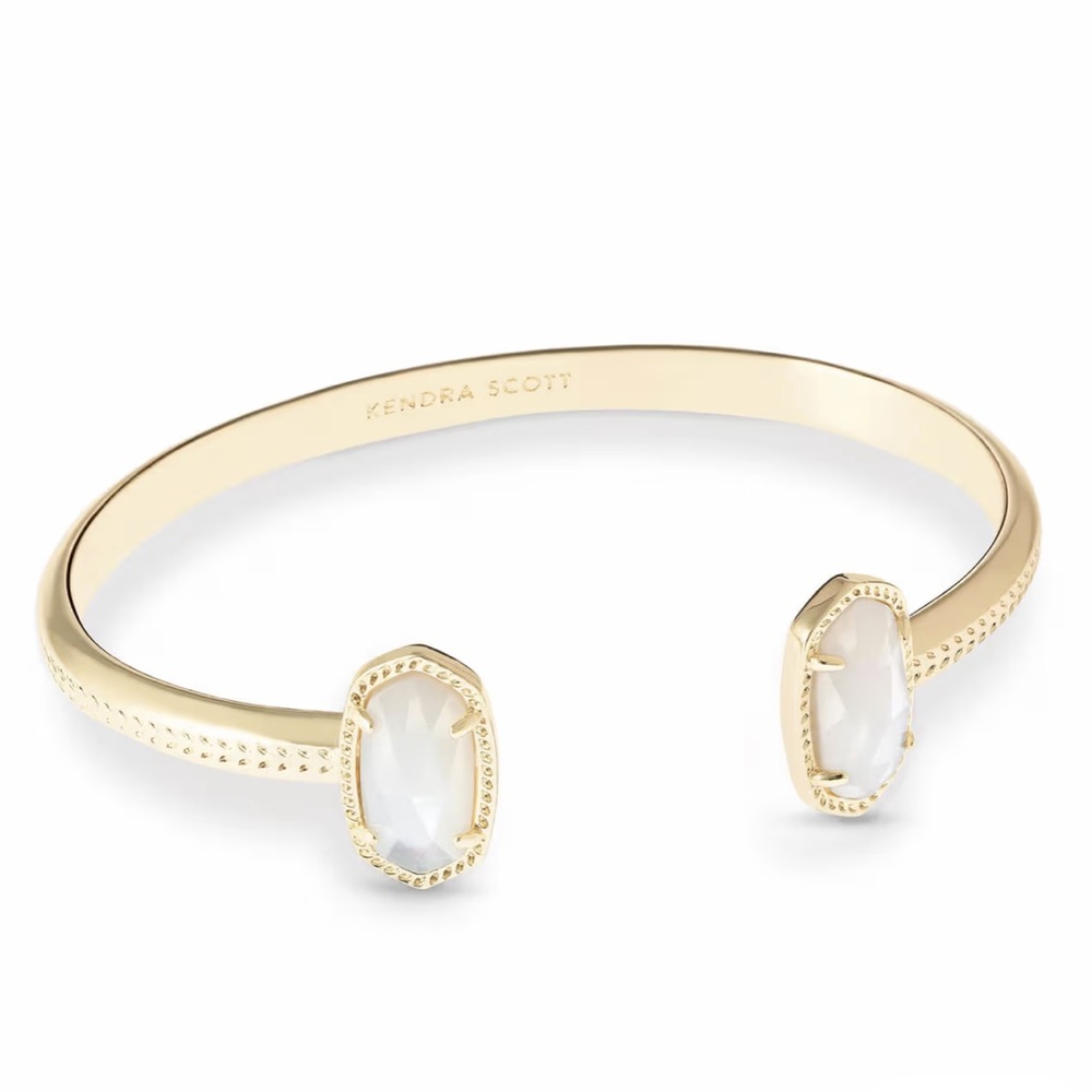 Kendra Scott Gold Cuff Bracelet in Ivory Mother-of-Pearl